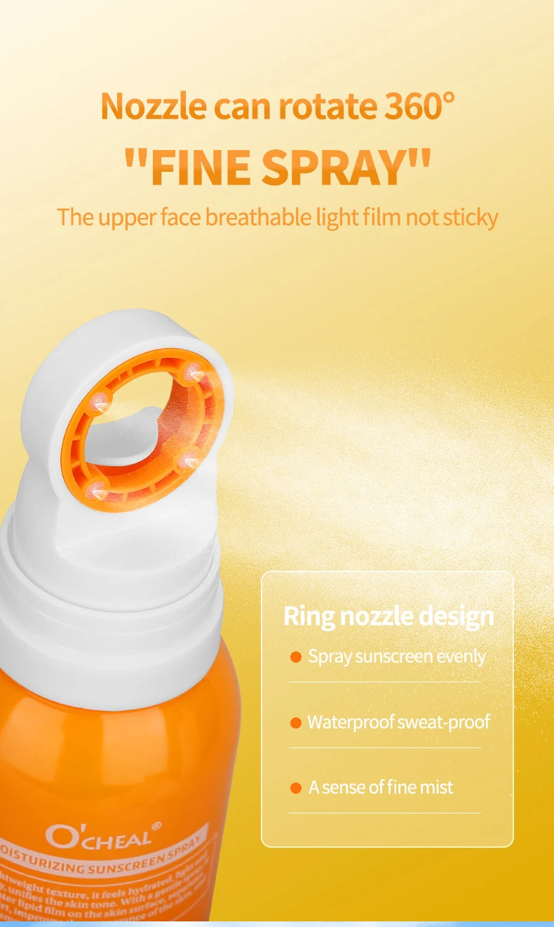 O‘cheal 150ml Sunscreen Spray Anti-aging Anti Wrinkle Moisturizing Whitening Sunscreen Spray Facial Body Neck Skin Care Cream