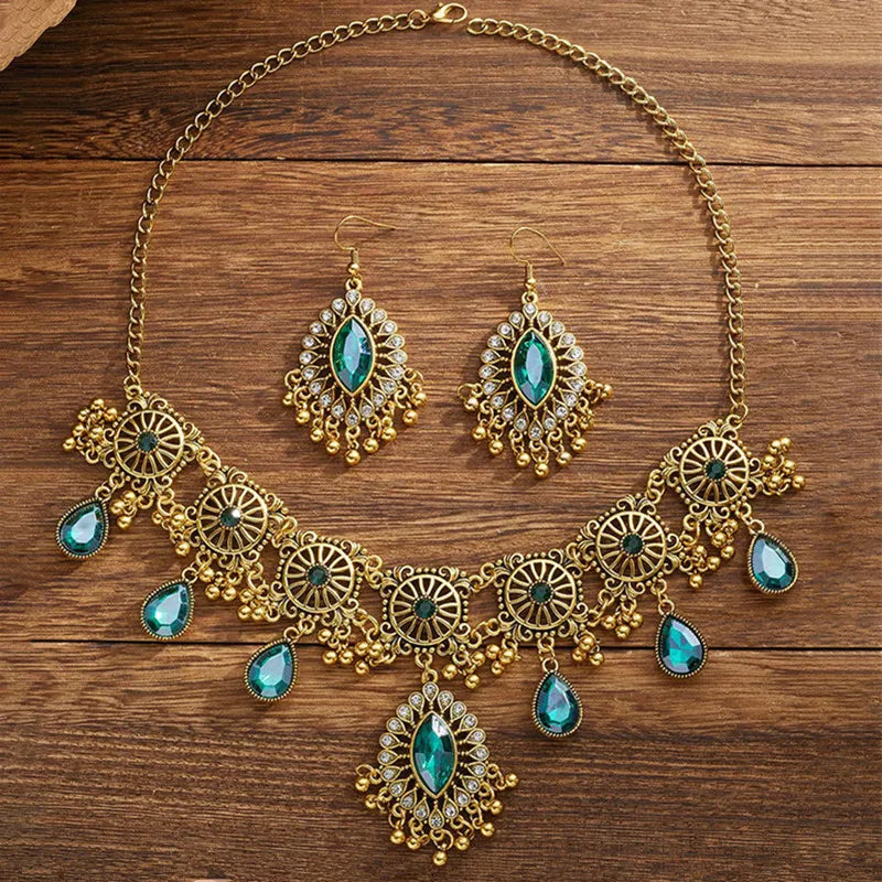 Ethnic Vintage Jewelry Set Resin Stone Jewelry Sets