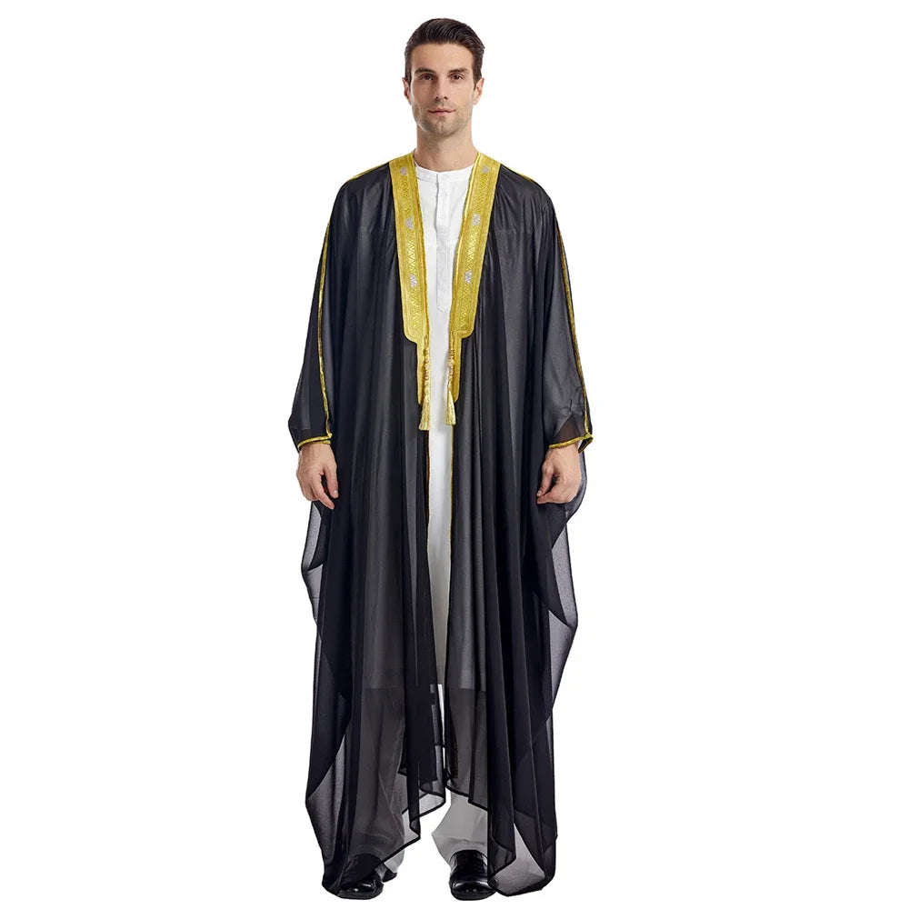 Islam Clothing Men Robe Kaftan Muslim Man Moroccan Casual Long Jubba Thobe Arabic Robe Middle East National Costume Eid Ramadan