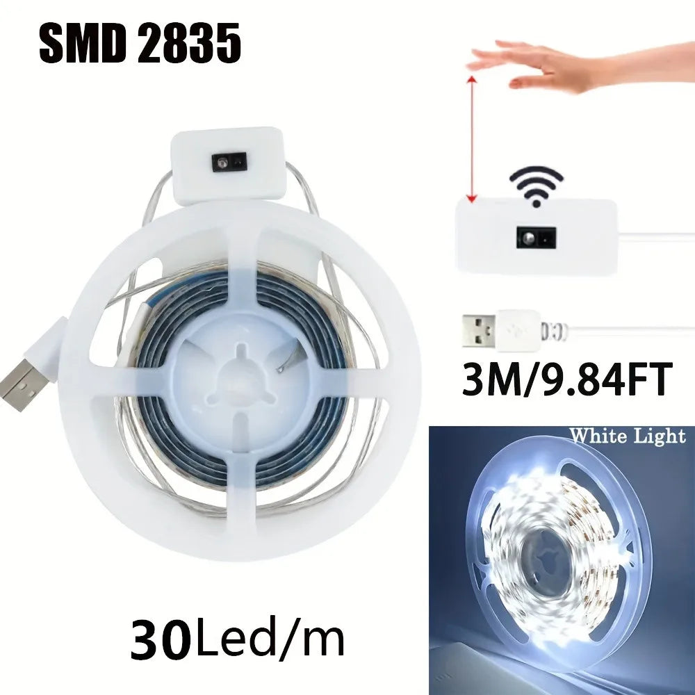 USB LED Lights Strip DC 5V Smart Dimmer Gesture Sensor Switch Control 60LEDs/m Backlight LED Ribbon Tape TV Lamp Room Decoration - AMULET RING STORE