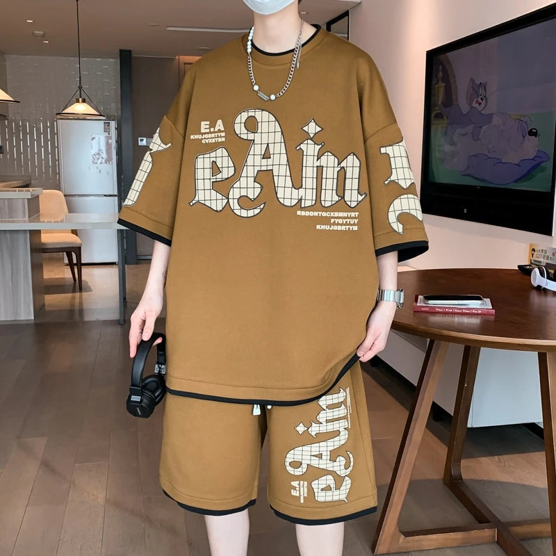 Youth Fashion Short Sleeve T-Shirt Shorts Summer Tracksuit