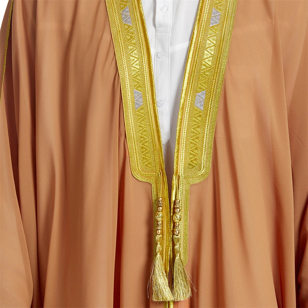 Islam Clothing Men Robe Kaftan Muslim Man Moroccan Casual Long Jubba Thobe Arabic Robe Middle East National Costume Eid Ramadan