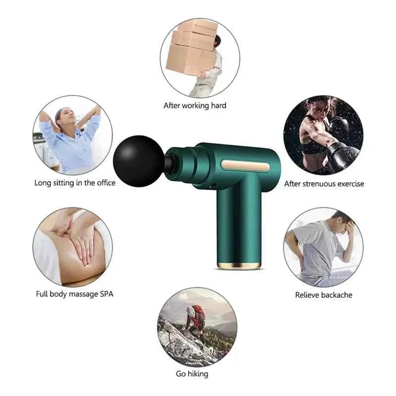 USB Mini Massage Gun Fascia Machine Muscle Relaxation Vibrating Gun Rod Massage Fitness Equipment Neck Grab Fascia Gun - AMULET RING STORE