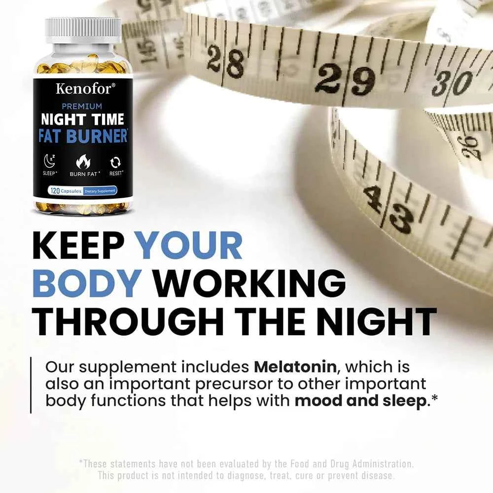 Nighttime Fat Burner Supplement - for Weight Loss, Boost Metabolism, Suppress Appetite Diet,Healthy Weight Management