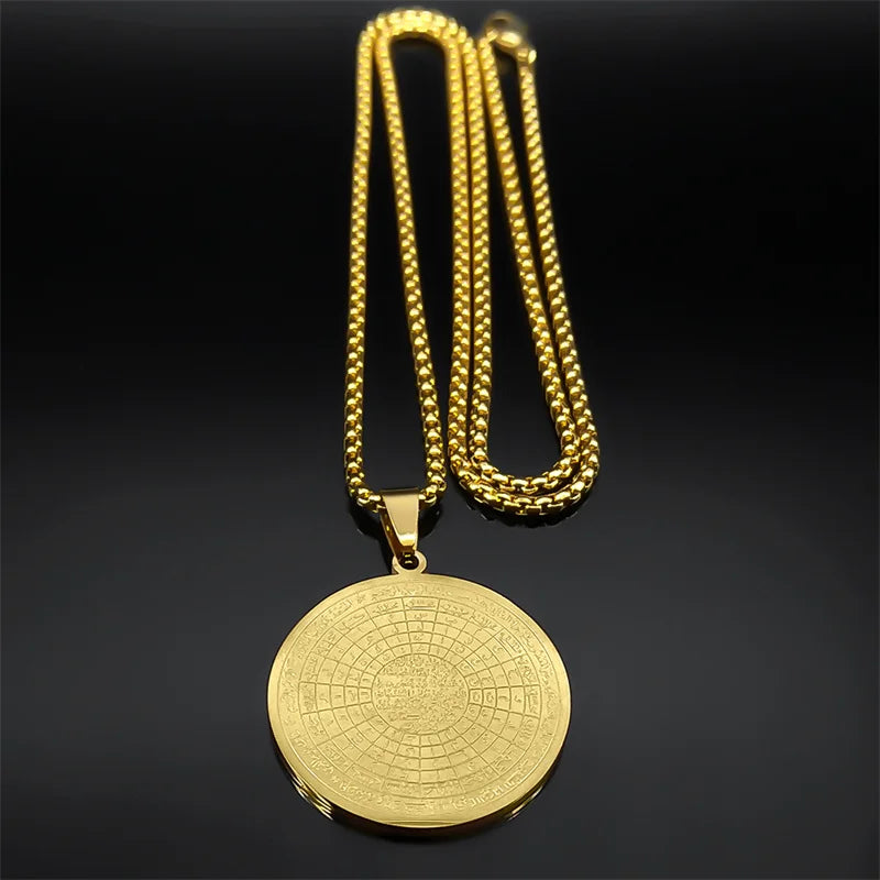 Muslim Arabic Quran Medal Necklace for Men & Women Body Protection Amulet