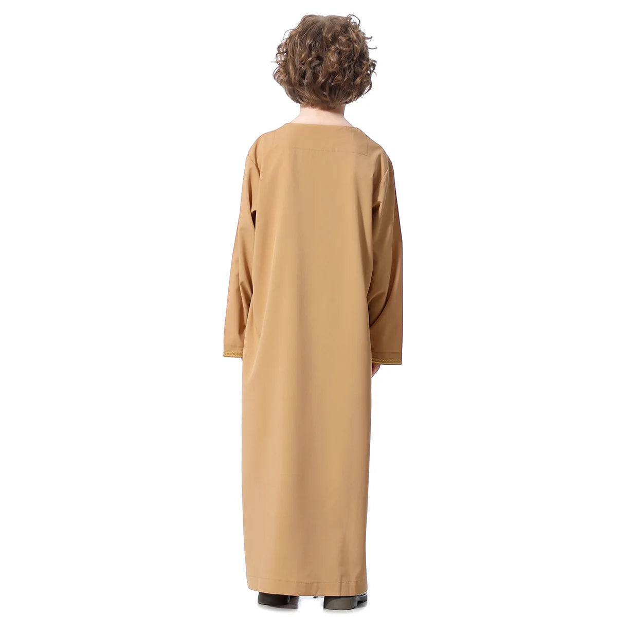 Small Size Muslim Man Clothing Islamic Muslim Arabic Men's Robe Long Sleeve Embroidered Stand Collar Arabian Thobe