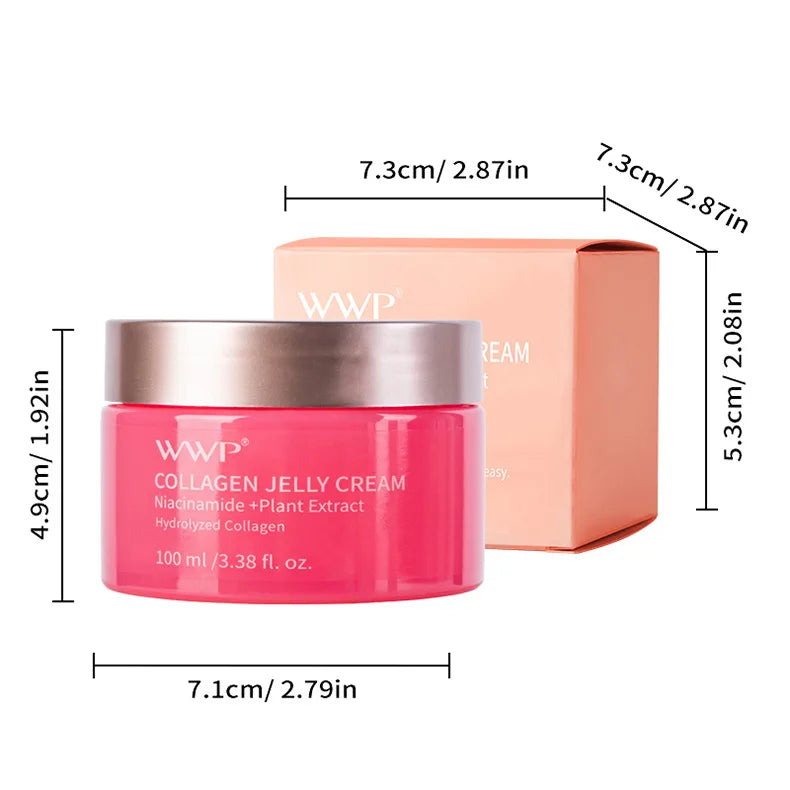 Collagen Jelly Cream Niacinamide Collagen Moisturizing Tender Skin Care Shrinks Pores Brighten Face Cream Korean With Spoon 100g - AMULET RING STORE