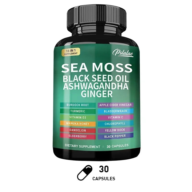 Sea Moss Supplement - Supports Thyroid Health, Anti-aging, Antioxidant, Improve Immunity, Detox, Beauty Health - AMULET RING STORE