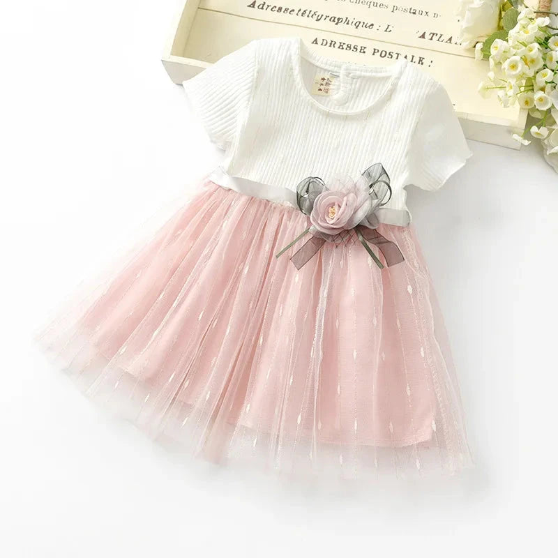 Baby Girl Clothes Summer Floral Design Puffy Kids' Dresses Cute Birthday Celebration Baby Girl Dress Children's Princess Dresses - AMULET RING STORE