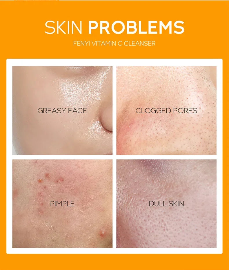 Vitamin C Facial Cleanser Skin Cleansing Moisturizing Blackhead Remove Skincare Face Wash Foam Face Cleanser 50g