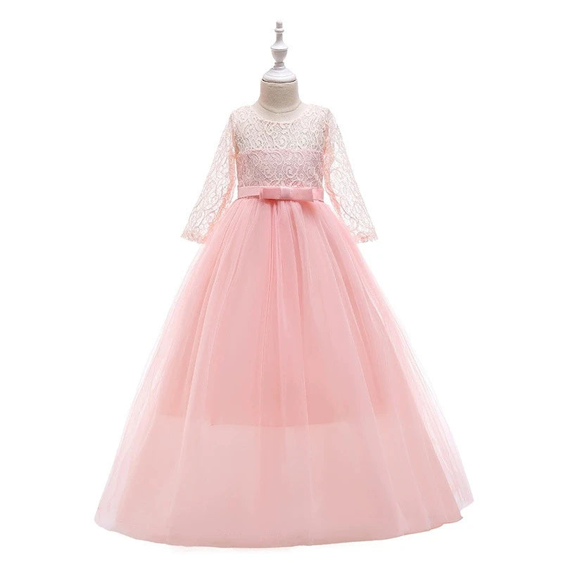 5-14 Years Girls Dress Summer Sleeveless Princess Dress + Long Sleeves Jacket 2Pcs Piano Performance Gown Teenagers Kids Clothes