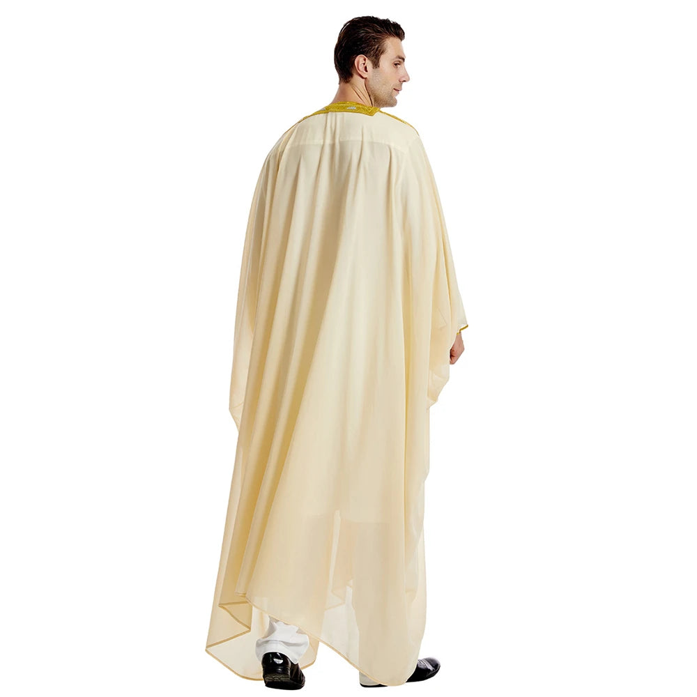 Islam Clothing Men Robe Kaftan Muslim Man Moroccan Casual Long Jubba Thobe Arabic Robe Middle East National Costume Eid Ramadan