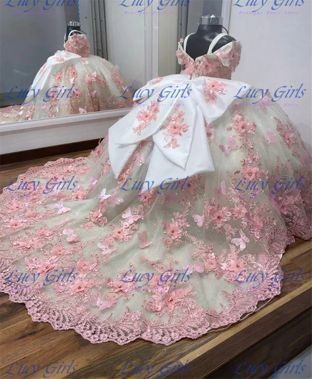 Gorgeous Quality Flower Girl Dress Tulle Fluffy With Exquisite Blue Applique Wedding Dresses Little Girls Birthday Party Gowns