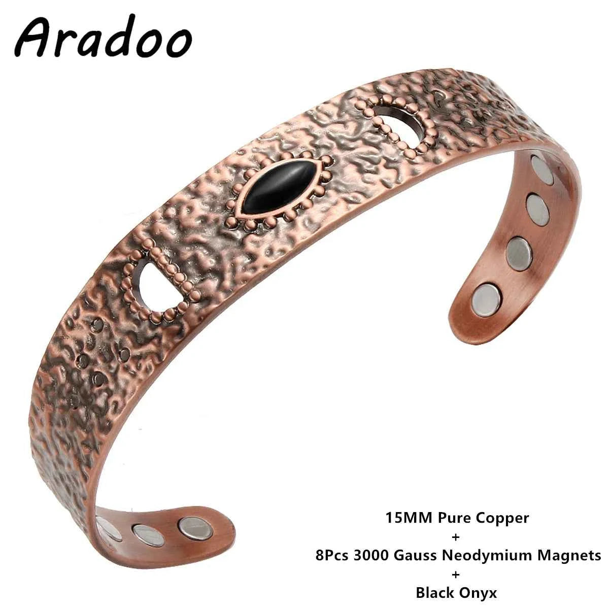 ARADOO Copper Bracelets for Women 99% Pure Copper Handwoven Bracelet Cuff Bangle