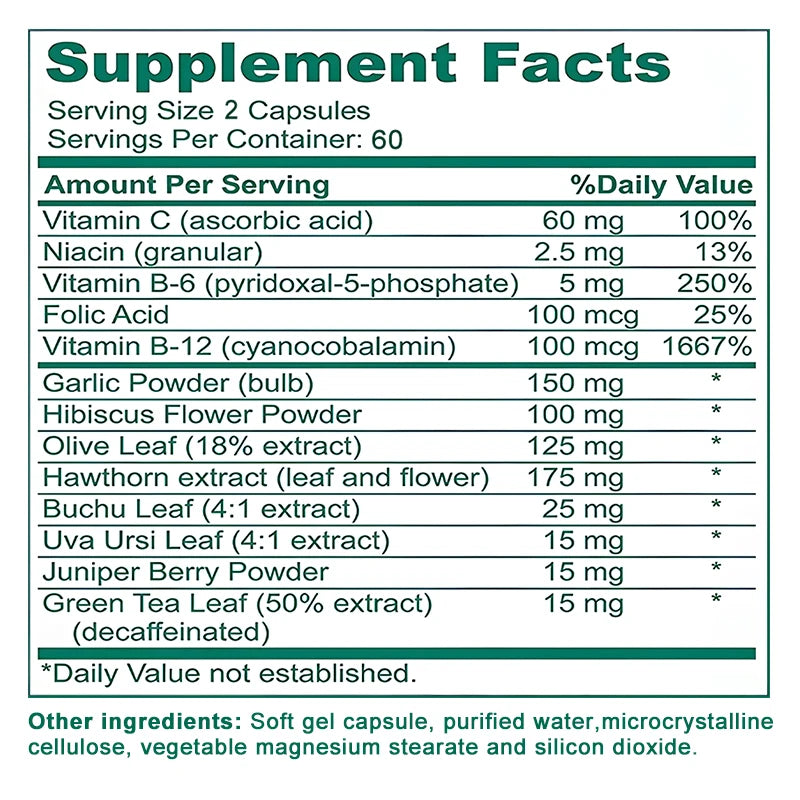 Blood Pressure Support Supplement – Helps Balance Blood Pressure, Improve Blood Flow, Heart and Brain Health, Lower Cholesterol