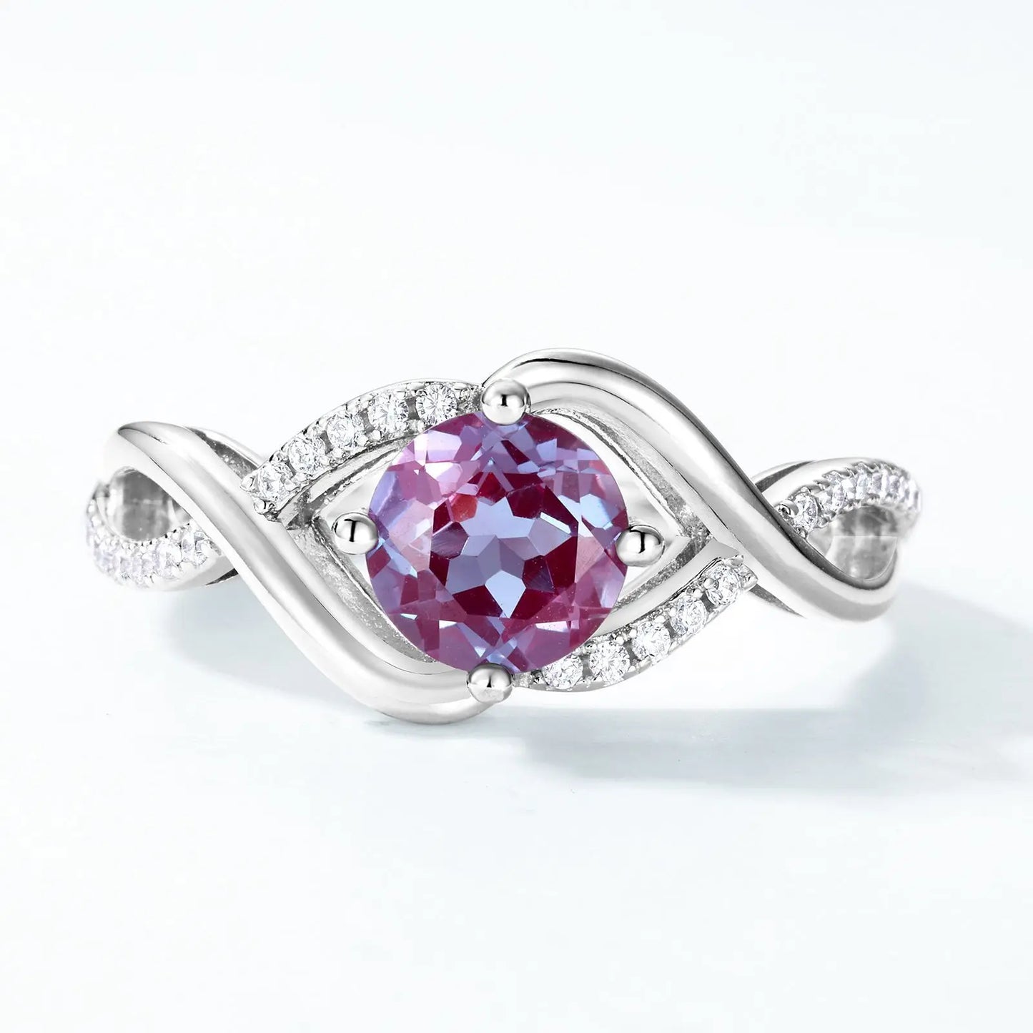 ALLNOEL Natural Alexandrite 925 Silver Ring Health rings for Women Weight Loss Fatigue Pressure Fatigue Relief Yoga Jewelry Gift