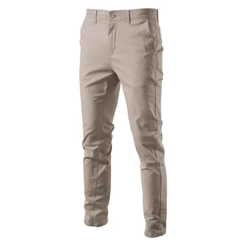 Men's Work Business Pants Cotton Casual Trousers Solid Color Slim Fit Straight Long Pant Spring Autumn Versatile Breathable Pant