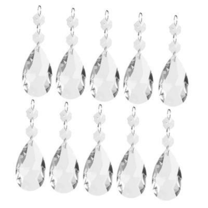 10pcs Clear Crystal Chandelier Prism Sun Catchers - Pendant Set