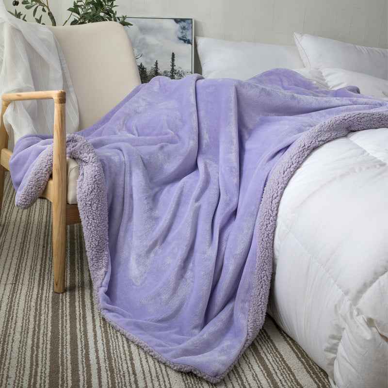 Small Sand Cover Lamb Double Layered Thickened Office Nap Blanket