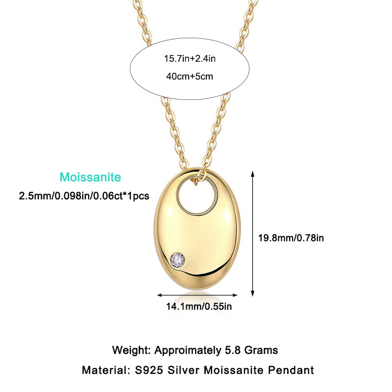 1First Encounter - A Fashionable And Trendy Diamond Pendant Necklace Set With Moissanite S925 Sterling Silver And Gold Plating Prohibit TikTok sales