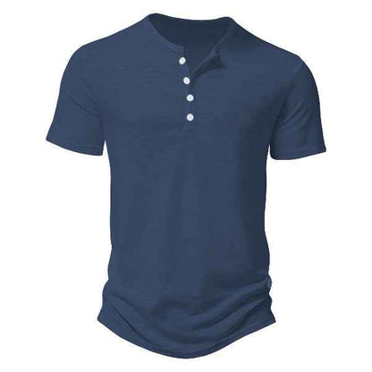 Men's Casual Solid Color Slim-fit Short Sleeve