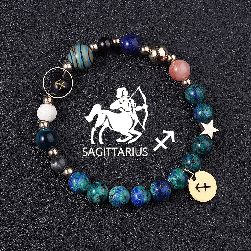 Twelve Constellations Bracelets Natural Stone Phoenix Lapis Lazuli Eight Planets