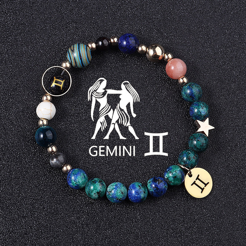 Twelve Constellations Bracelets Natural Stone Phoenix Lapis Lazuli Eight Planets