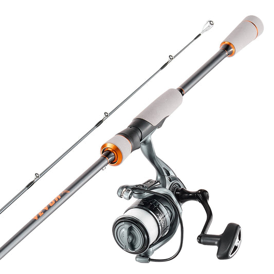 Rod And Fishing Reel Combo, IM6 Carbon Fiber Spinning Rod And Reel Combo, Bass Fishing Pole With 6.5 Ft Two-Piece Rods, 7+1 Ball Bearings, EVA Handle, Stainless Steel Guides With Ceramic Rings