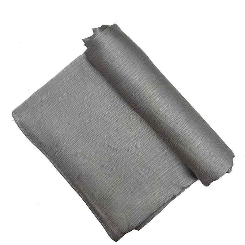 Satin-colored Women's Pleated Scarf Mid-length