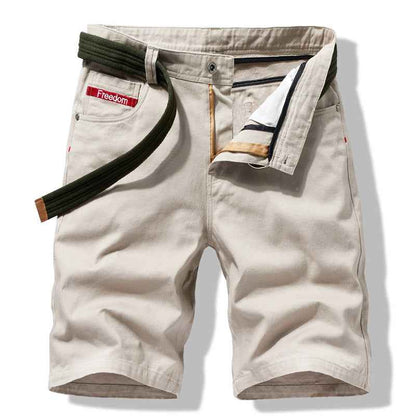 Men's Casual Loose Five-point Pants Solid Color Cargo Shorts