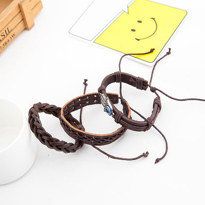 Palm Eye Leather Men's Bracelet