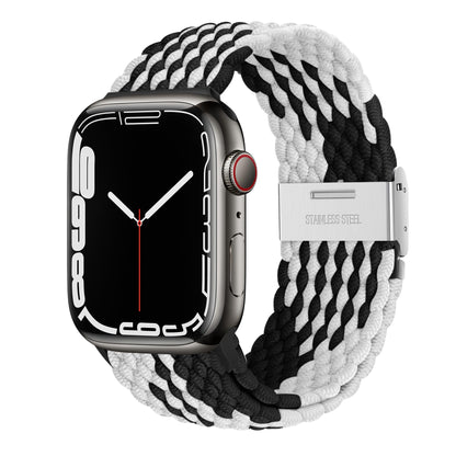 Nepfaivy Compatible With Apple Watch Band - 38mm 40mm 41mm 42mm 44mm 45mm 49mm Braided Stretchy Sport Band For Apple Watch Series SE 8 7 6 5 4 3 2 1, Women Men Nylon Fabric Elastic Loop Breathable Wat