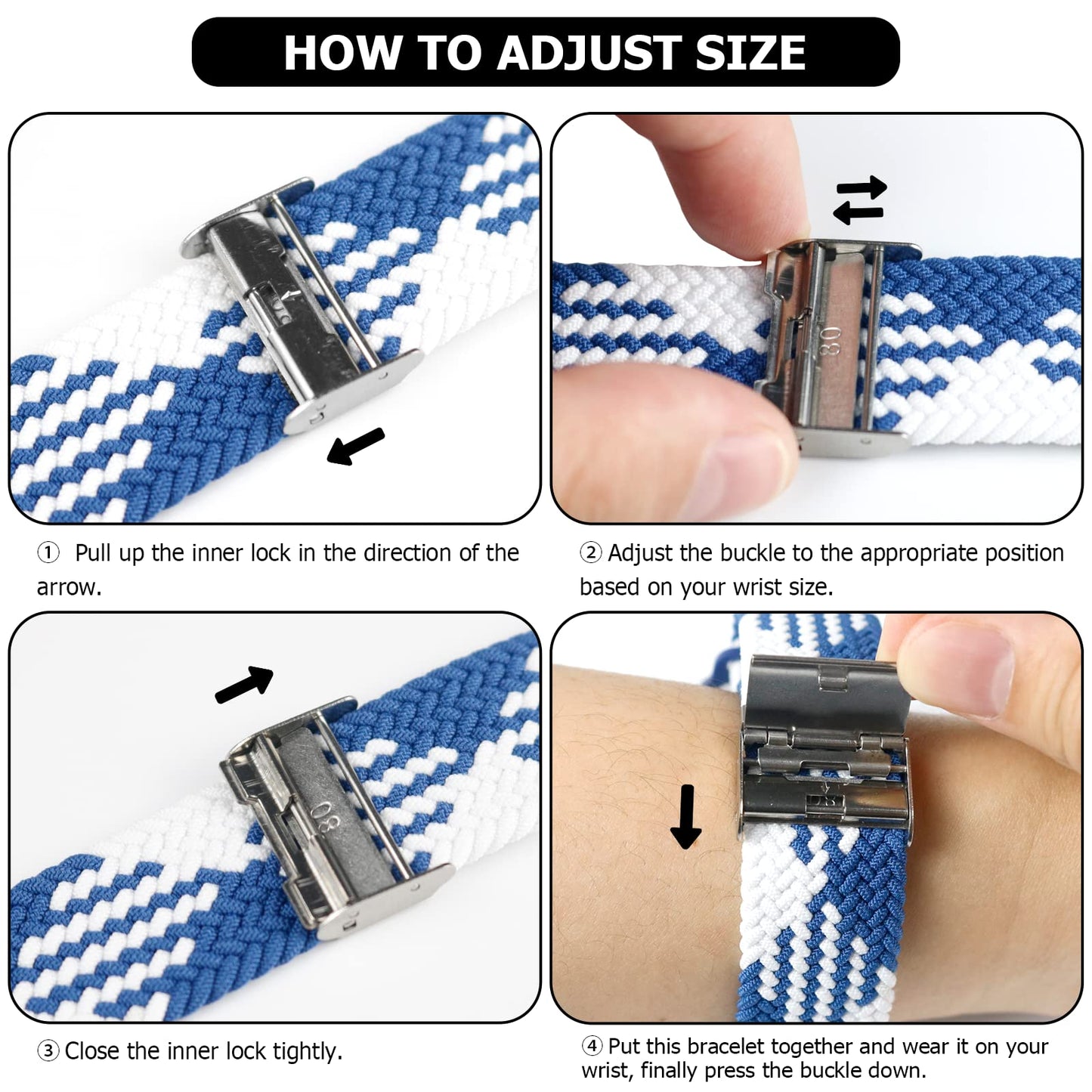 Nepfaivy Compatible With Apple Watch Band - 38mm 40mm 41mm 42mm 44mm 45mm 49mm Braided Stretchy Sport Band For Apple Watch Series SE 8 7 6 5 4 3 2 1, Women Men Nylon Fabric Elastic Loop Breathable Wat