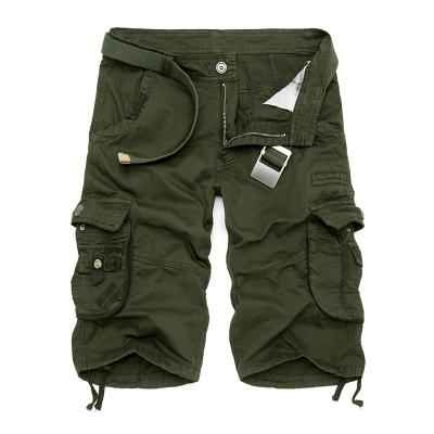 Multi-Pocket Camouflage Dungarees Belted Cargo Shorts