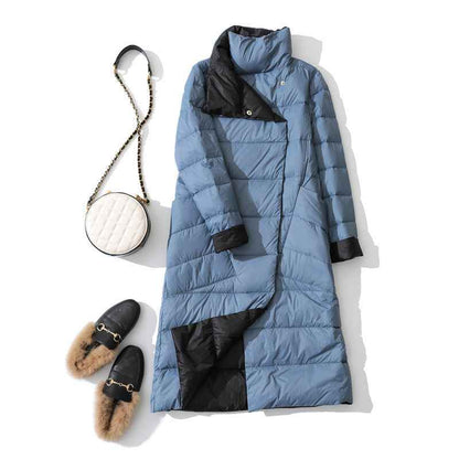 Lightweight double-sided down jacket women in winter