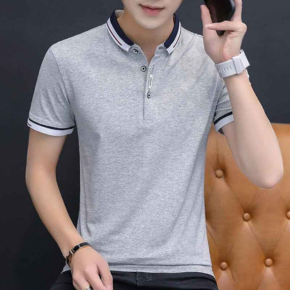 Men's Embroidery Paul Lapel short sleeve t-shirt men's T-shirt