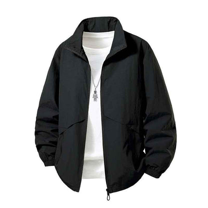 Men's Jacket Loose Fit Stand Collar Coat For Overweight