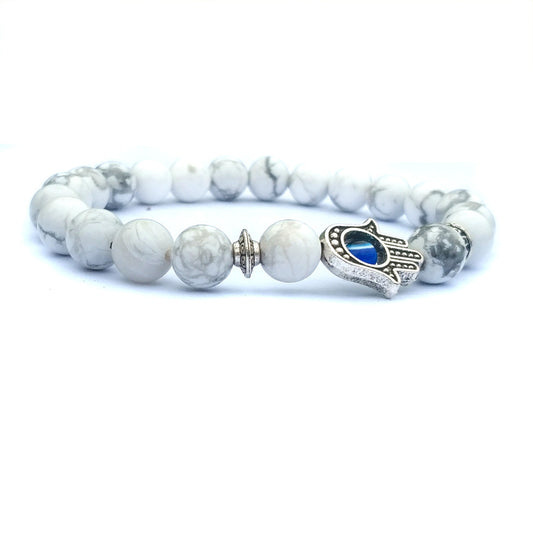 Bergamot evil eye stone bracelet