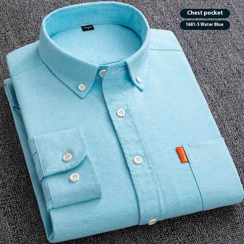 Pure Cotton Washed Oxford Woven Shirts Men