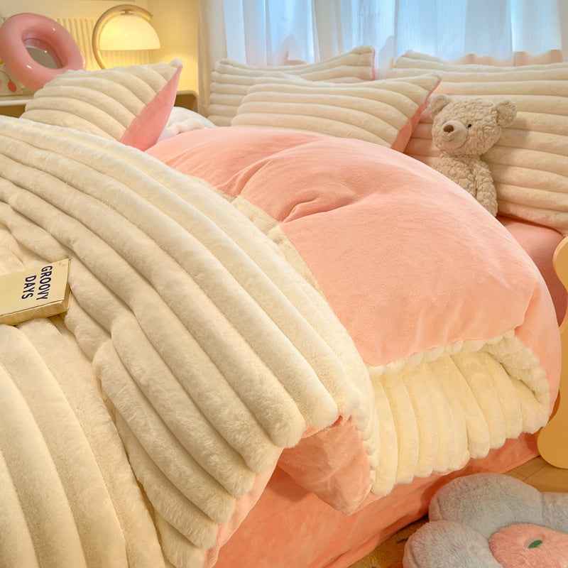 High-end Dehaired Angora Milk Fiber Bed Thickened Blanket