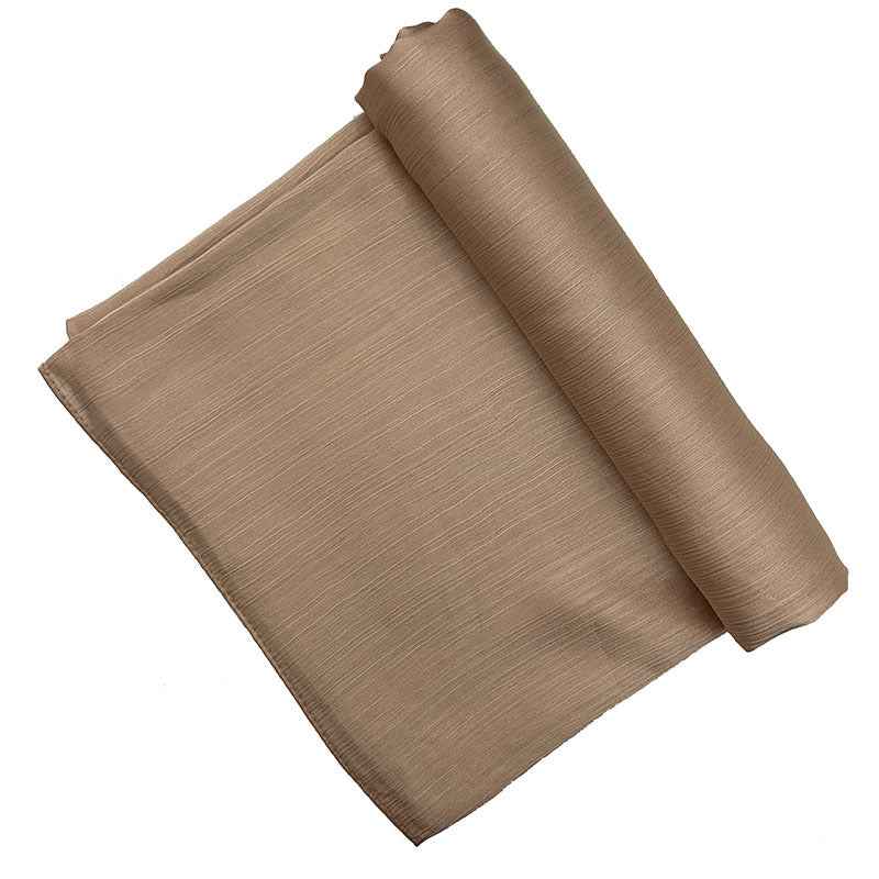 Satin-colored Women's Pleated Scarf Mid-length