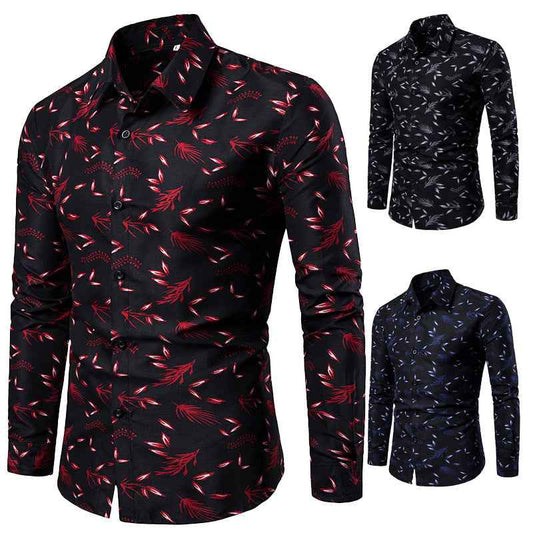 New Style Long Sleeved Shirts Men's Printed Shirts Men's Tops