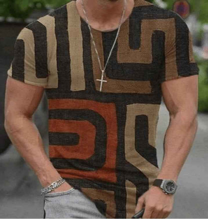 Men's Series Fashion T-shirt Digital Printing Short Sleeve T-shirt