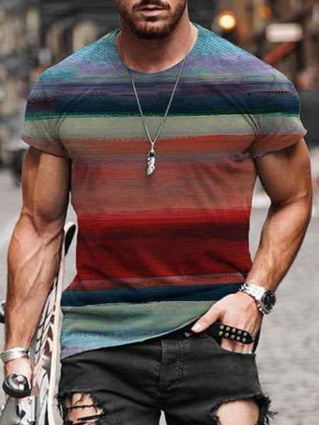 Men's Series Fashion T-shirt Digital Printing Short Sleeve T-shirt