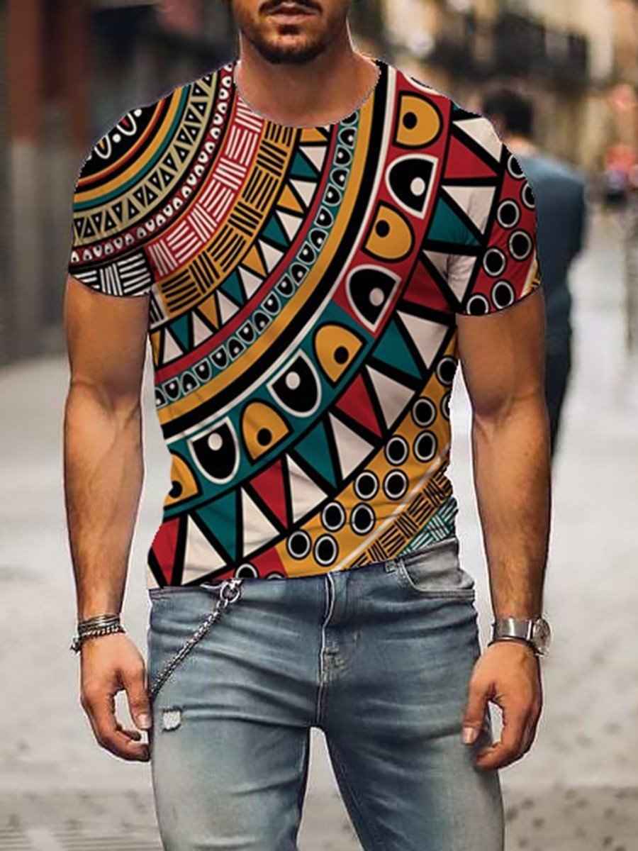 Men's Series Fashion T-shirt Digital Printing Short Sleeve T-shirt