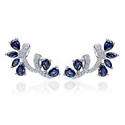 1 Pair of Dazzling Zircon Inlay Flower Stud Earrings - 925 Silver Plated, Boho Elegant Design, Hypoallergenic Zinc Alloy, Perfect for Party, Holiday, and Gift Giving