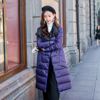 Lightweight double-sided down jacket women in winter