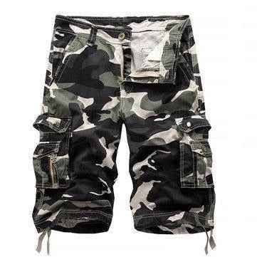 Camo Printed Knee Length Cargo Shorts