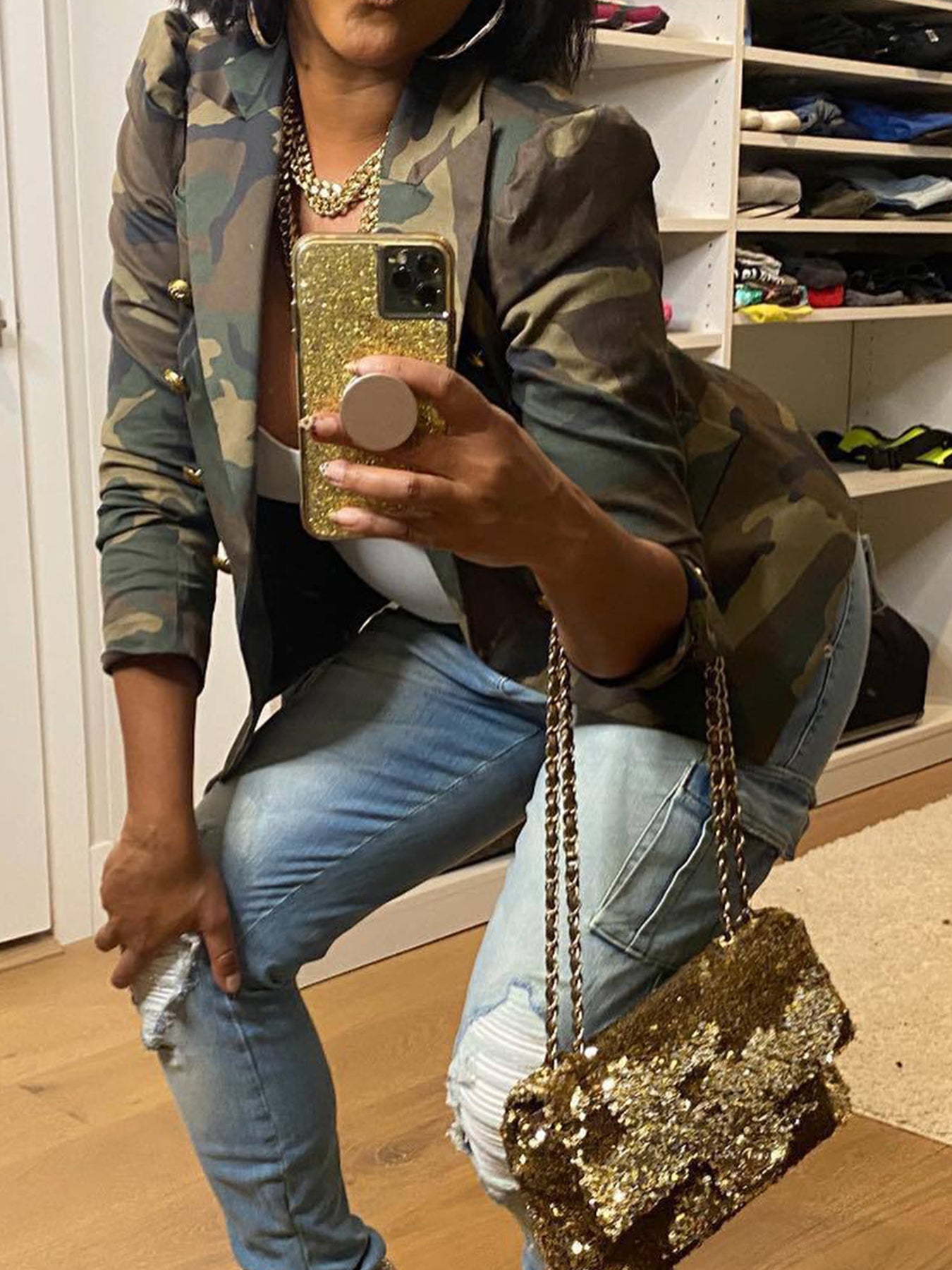 Elegant Women's Camo Print Jacket - Chic Double-Breasted, Long Sleeve Outerwear With Flap Pockets, Polyester, Perfect For Spring-Fall, Cute Jacket Amazon Does Not Sell