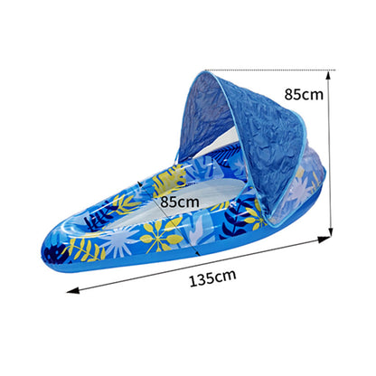 Thick Large Swimming Pool Float with Sunshade & Cup Holder